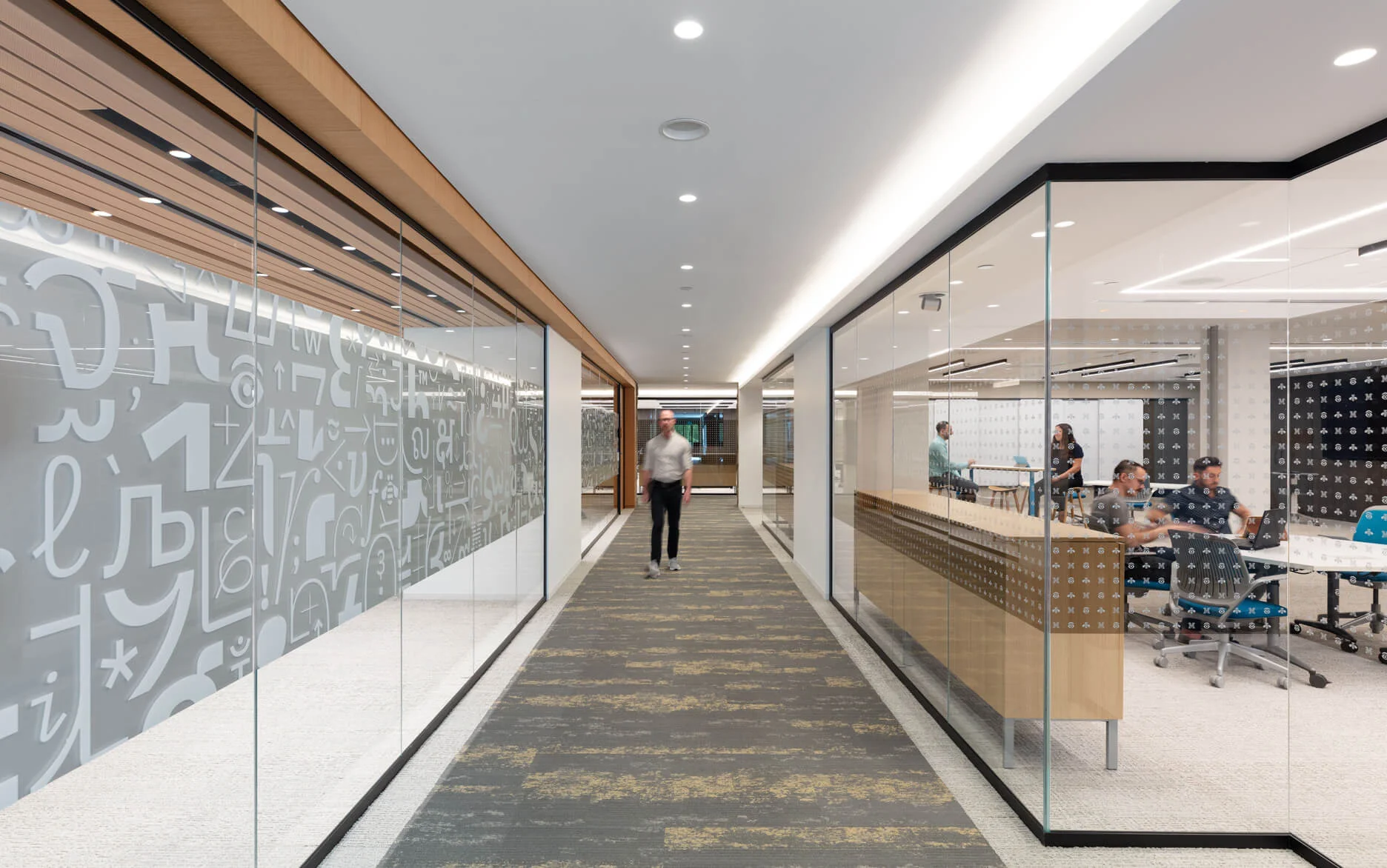 Hallway to meeting spaces at The Louis V. Gerstner, Jr. Center for Learning