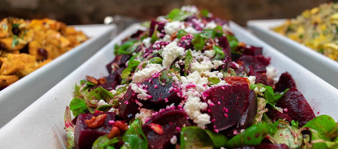 Roasted Beet Salad, Goat Cheese, and Spinach